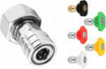 Dual Turbo Nozzle Pressure Washer 360° Rotating Turbo Nozzle For Power Washer with 1/4" Quick Connector, 2.5 Orifice Twin Turbo Nozzle, 4-6 GPM, 4000 PSI (Silver)