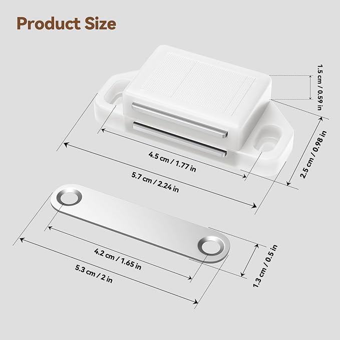 Cabinet Magnetic Catch Door Latch 30LB for Kitchen Drawer Magnets to Stay Closed Magnetic Catch Closet for Drawer（White 18 Pack）