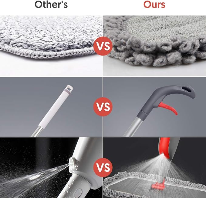 Spray Mops for Hardwood Floors Cleaning: Floor Mop with Sprayer Refillable | Wet Mop Multi-purpose, 3 Microfiber Pads for Swiffer Power Mop, Commercial Dust Dry Mops, for Wood Laminate Wood Tile Vinyl
