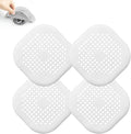4 Pieces Drain Covers Hair Stopper for Shower Drain Bathtub Stopper Home Drain Protectors with Sucker Water Trap Sink Cover for Bathroom Bathtub and Kitchen (2 White+2 White)