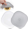 Hair Drain Catcher,Square Drain Cover for Shower Silicone Hair Stopper with Suction Cup,Easy to Install Suit for Bathroom,Bathtub,Kitchen 2 Pack (Grey White) | Drainer Cover Silicone Hair Stopper with Suction Cups,Protector Accessories,Easy to Install ...