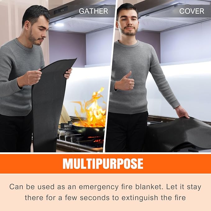 INNO STAGE Fireplace Rugs Blanket Fire Resistant 28 X 47 X 0.04 Inch | D Shape, Fire-proof Hearth Mat Carpet, Protector in Front of Stove, Decks, Indoor, Outdoor, Fire Pit, Grill&Floor