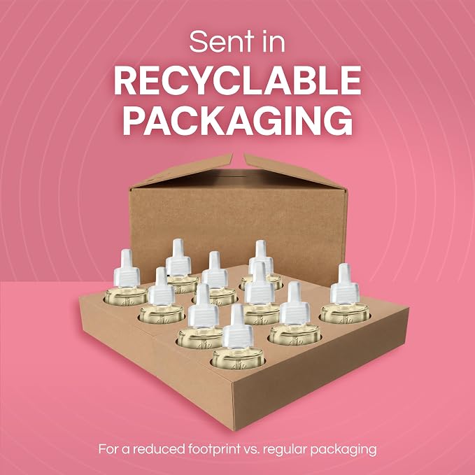 Air Wick Plug-In Scented Oil Refills, 10 Count, Vanilla and Pink Papaya, Air Freshener, Essential Oils, Eco Friendly