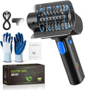 Electric Grill Brush with Dual Safety Lock. Ideal Gift for Men Dad Husband | Professional BBQ Cleaner with Submersible 304 SS Head, Splash-Proof Scrubber for Outdoor Grill (Blue Button)