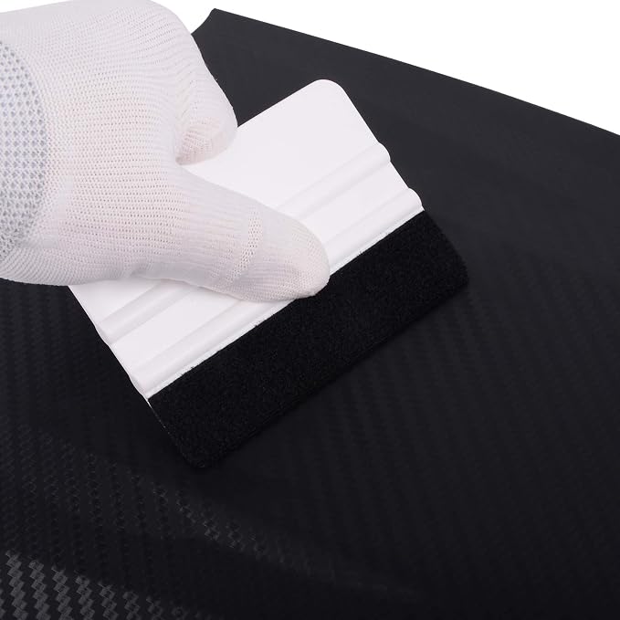 EHDIS 10pcs Vinyl Squeegee 4 Inch Car Vinyl Scraper Decal Applicator Window Tint Wallpaper Smoothing Tool with Black Fabric Felt Edge-White