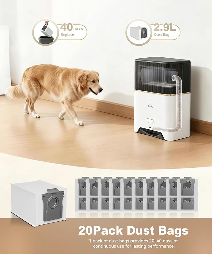 20Pcs Replacement Dust Bags for DXC1200 Vacuum Dustpan | 2.9L Large-Capacity Disposable Bags For DXC1200, Designed For Easy, Mess-Free Dust Disposal