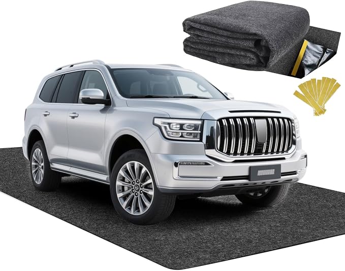 17'x7.45" Heavy Duty Garage Floor Mat with Adhesive Backing - Garage Floor mats for Under car， Garage Rugs and mats，Oil & Waterproof Non-Slip Protective Flooring for Under Cars