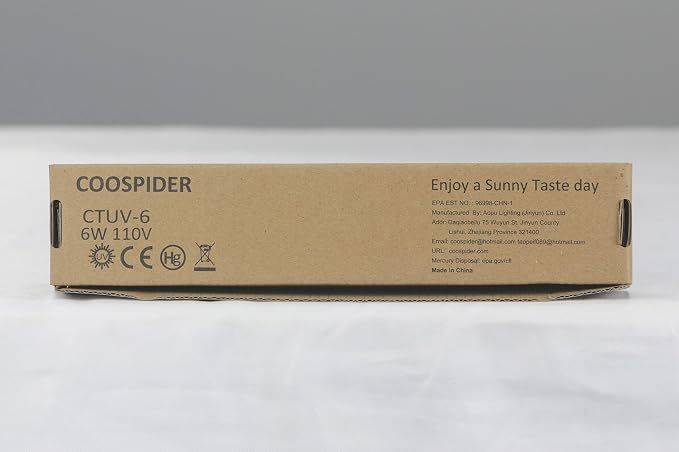 Coospider 6W UV Bulb with Ozone for 6w lamp, Replacement T5 Bulbs, 2 - Pack, 110V