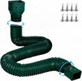 plusgutter 16.5ft Long Gutter Downspout Extensions Flexible, 4" Diameter Drain Downspout Extender, Down Spout Drain Extender for Rainwater Drainage, Extendable from 3.4ft to 16.5ft(1Pack Green)