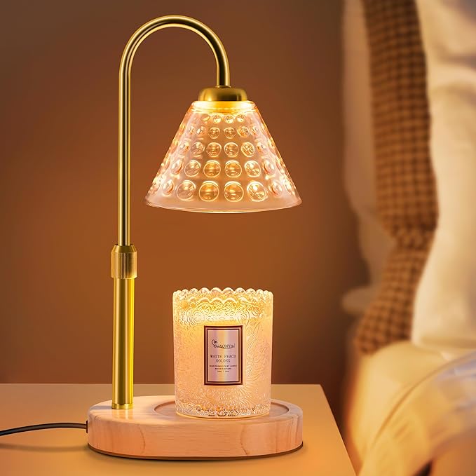 Candle Warmer Lamp with Timer Dimmable, Birthday Gifts for Women Mom, House Warming Gifts New Home Decor, Wax Melt Warmer for Jar Candles, Home Bedroom Decor with 2 Bulbs
