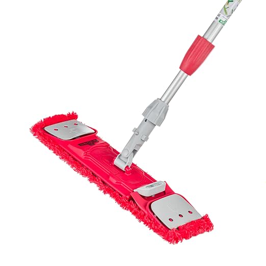Unger Restroom Complete Mop Pack, Microfiber Pad & EZ Holder | SMCMR SmartColor system; microfiber flat pad for hygienic restroom cleaning; EZ holder included