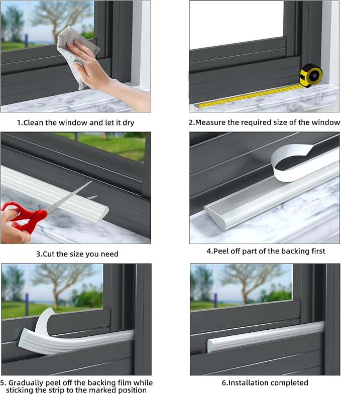 16.4 Ft Weather Stripping Seal Strip for Doors/Windows,Soundproofing Window Insulation Draft Stopper for Winter, Selfadhesive Foam Weather Strip for Door Frame,Door Gap Filler Noise Blocker(Gray)