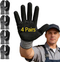 4 Pairs garden gloves work gloves with grip working gloves,Breathable latex dipped gloves,Suitable for garden weeding, construction, outdoor, warehouse handling, etc.