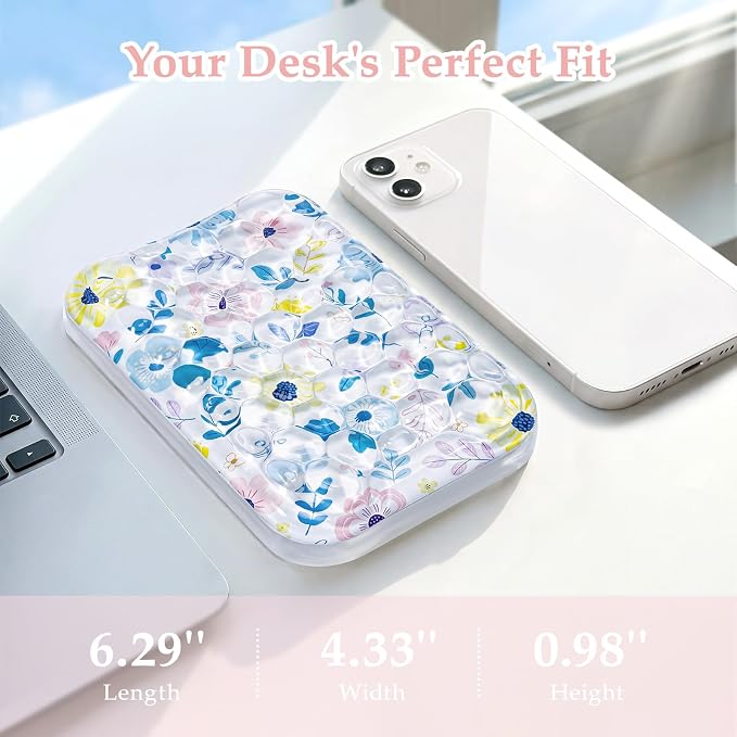 Ospelelf Gel Elbow Rest Pad, Ergonomic Arm Support for Desk, Daisy | Gel-filled Comfort for Summer Heat, Waterproof & Easy-clean, Ideal for Office Computer Use, Size: 6.29" × 4.33" × 0.98"
