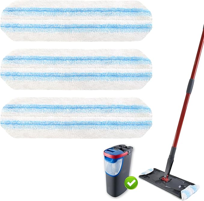 3PCS Replacement Mop Pads for O-Cedar H2prO Flat Mop System,Microfiber Mop Pad Easy Clean for All Hard Floors,Reusable & Machine Washable