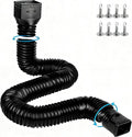 plusgutter 16.5ft Long Gutter Downspout Extensions Flexible, 4" Diameter Drain Downspout Extender, Down Spout Drain Extender for Rainwater Drainage, Extendable from 3.4ft to 16.5ft(1Pack Black)