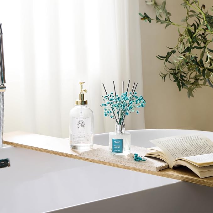 Reed Diffuser Set,3.38 fl oz (100 ml) - Ocean Mist&Sea Salt Oil Diffusers with 8 Reed Sticks,Home Fragrance Reed Diffuser for Bathroom Shelf Decor