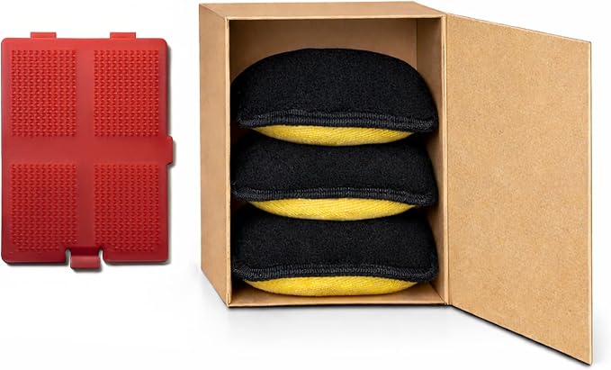 Grill Brush Replacement Set - Bristle Free - One pad Holder and Three Aramid Fiber Pads (TheDOM Grill Brush Replacement Set - 3 Cleaning Pads)