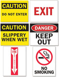 Tarifold Safety Sign Inserts, 6 Messages, Waterproof, 12 Pack | Includes 12 tear-resistant waterproof signs, 2 each of 6 safety messages, for indoor or outdoor display