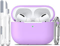 R-fun for AirPods Pro 2 Case, Soft Silicone Protective Cover with Keychain and Cleaning Pen, Compatible with AirPods Pro 2nd/1st Generation, Supports Wireless Charging, Lavender