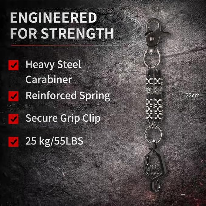 Heavy Duty Glove & Hat Clip with Carabiner, All-Metal Spring Clamp Work Glove Holder for Tool Belt, Harness, Backpack