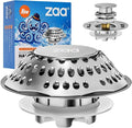 zaa Bathtub Drain Stopper, Upgraded 2in1 Tub Stopper Bathtub Drain Cover and Hair Catcher, Pop Up Bathtub Drain Plug, Replaces Lift & Turn, Tip-Toe or Trip Lever, for 1.46-2" W Drain Hole, Silver