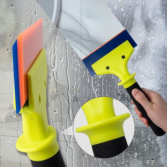 NEWISHTOOL 2 Pack Rubber Squeegee with Nylon Handle Window Tint Tools | Tint Squeegee for Water Removal, Glass Cleaning, PPF Installing and Window Film Application