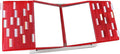 Tarifold Desktop Reference Display System, 50 Pockets, Expandable, Red | 50 double-sided PVC pockets, holds 100 letter-size sheets, sturdy metal base, quick-find indexing, quick and easy to assemble