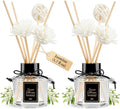 TonJin 2PCS Jasmine Reed Diffuser Set 1.7 fl oz with 6 Scent Sticks, Exotic Floral Home Fragrance, Natural Scented Oil Sticks for Bathroom, Living Room & Bedroom | Non-Toxic Air Freshener