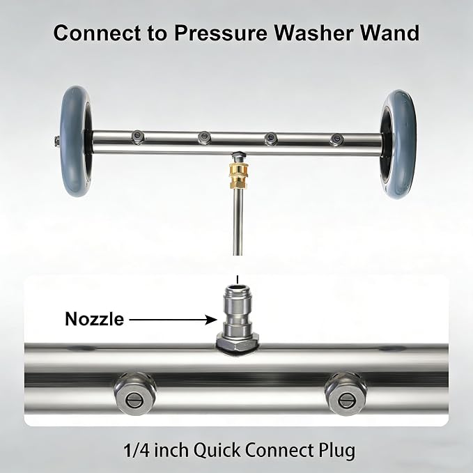 Hourleey Pressure Washer Undercarriage Cleaner, 16 Inch Power Washer Surface Cleaner, Undercarriage Water Car Broom Attachment with Extension Wand, 4000 PSI