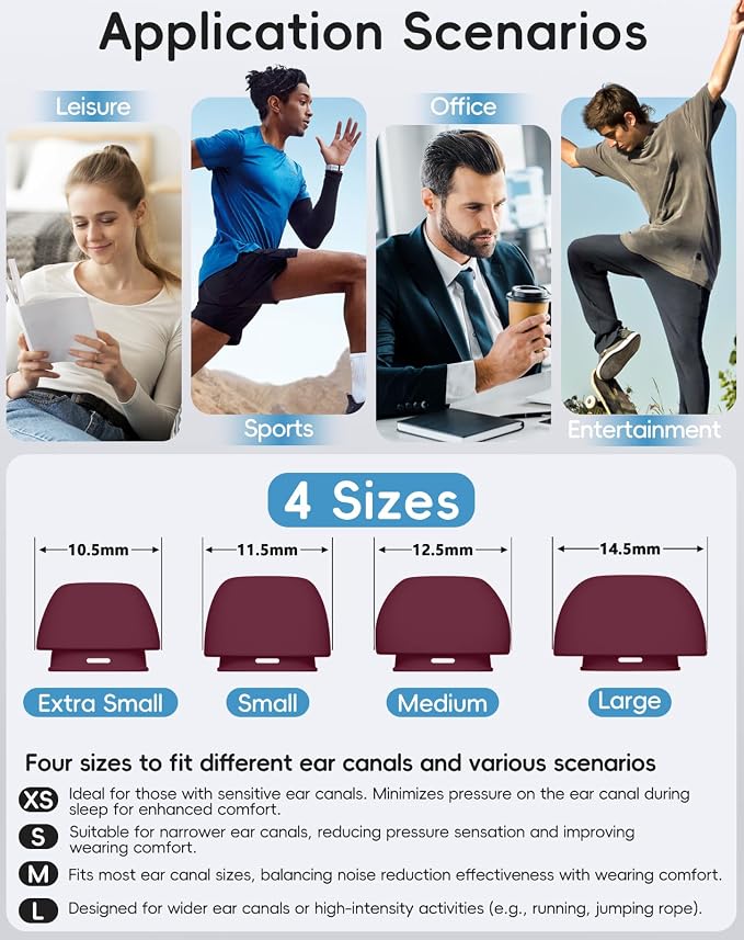 4 Pairs Replacement Ear Tips for AirPods Pro 1st /2nd(Z-Red) | with Noise Reduction Hole,Built-in dust Guard Screen Silicone Ear Tips with Cleaning Pen