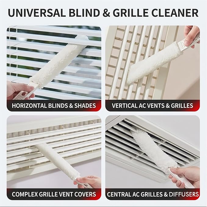 Home Detail Cleaning Kit, Crevice Cleaning Brush, 5-in-1 Detail Duster, Replacement Pads, Microfiber Sleeves and Storage Bag for Window Tracks, Air Vents, Kitchen and Bathroom