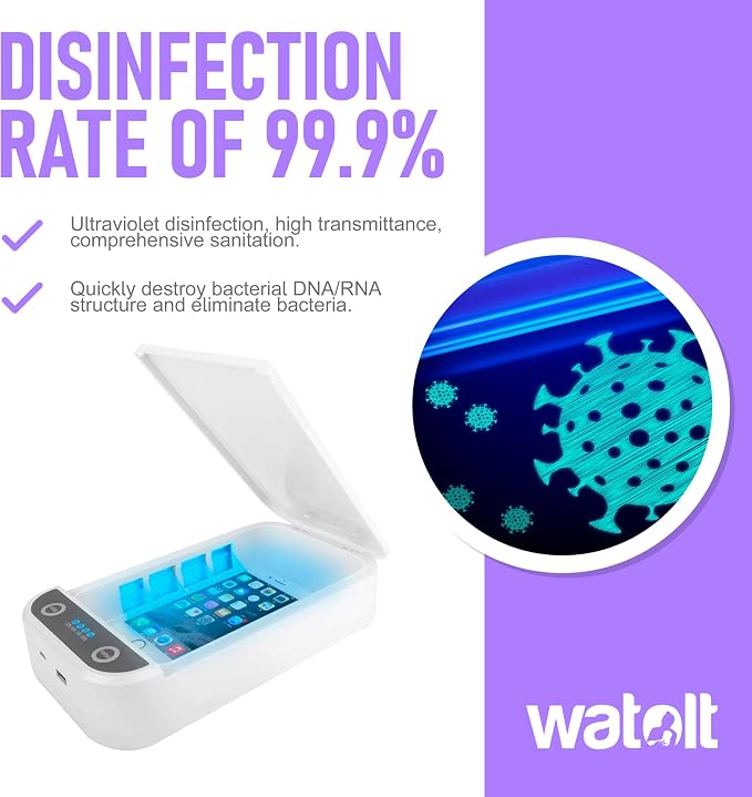 Watolt UV Light Sanitizer - Cell Phone Sanitizer Cleaner Box for Smartphone iPhone