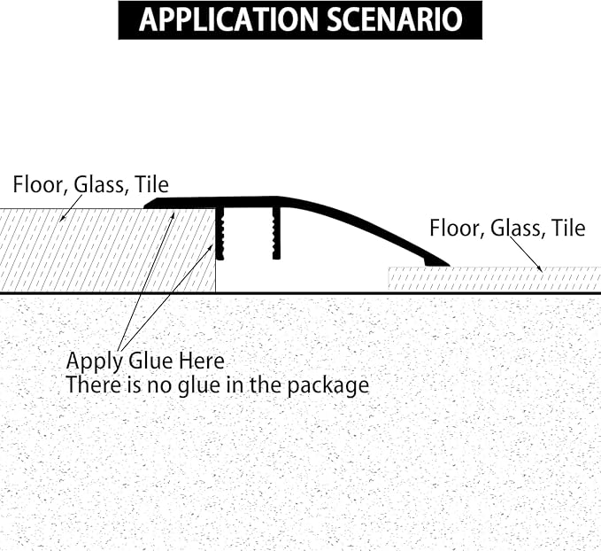 Gaahing Aluminum Floor Transition Threshold Strip, Bridge The Height Gap Between 0.2 to 0.5 inches for Doorway Ramp Tiles Laminate Planks (2Pcs x 35.4in x 1.7in, Matte Silver)
