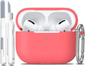 R-fun for AirPods Pro 2 Case, Soft Silicone Protective Cover with Keychain and Cleaning Pen, Compatible with AirPods Pro 2nd/1st Generation, Supports Wireless Charging, Pink Peach