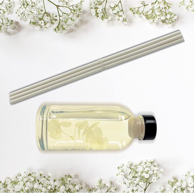 Reed Diffuser Set, Baby Powder Bliss - Bathroom Shelf Décor | Bliss, Made with Essential Oils & Real Botanicals, Powdery Floral Notes, Rose, Geranium, Musk & Cedar, Makes a Great Gift