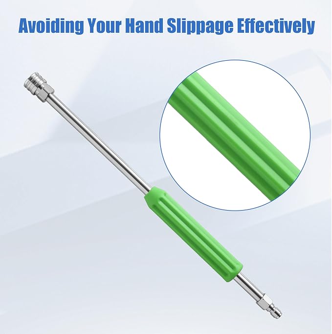 Pressure Washer Extension Wand, 17 Inch, Stainless Steel | Power Washer Lance with Green Protective Cover, 1/4'' Quick Connect, 2 Pack