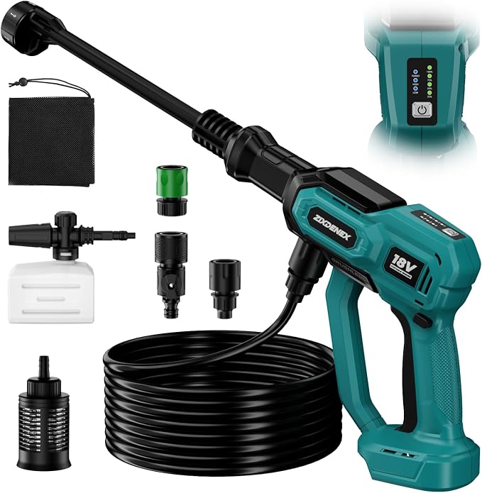 Cordless Portable Washer for Makita 18V Battery, 1000 PSI Portable Handheld Washer with Brushless Motor, 6-in-1 Nozzle, 3 Level Adjustable for Car Yard Fence Wall Clean (Battery Not Included)