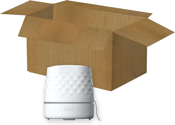 Febreze Plug Scent Booster in White, Continuous Scent Device Oil Diffuser, Compatible with Febreze Air Freshener Plug in Refills - Refills not Included
