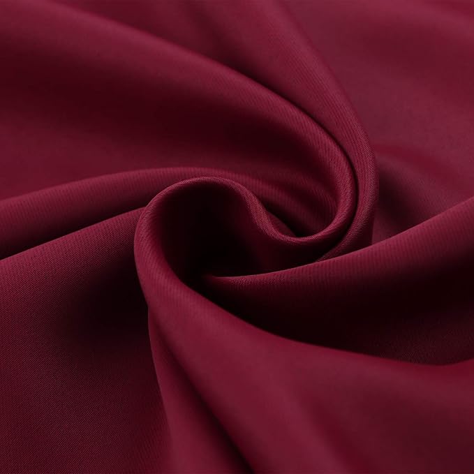 BGment Burgundy Blackout Curtains 36 Inch Length for Kitchen Cafe Window - Small Half Window Drapes Thermal Insulated Privacy for Rv Bathroom, 29 x 36 Inch, 2 Panels