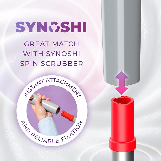 Synoshi PRO Electric Spin Scrubber Extension Handle | Electric Bathroom Scrubber for Cleaning Extension Handle. Extends up to 29.5 Inch (75 cm)