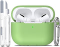 for AirPods Pro 2 Case, Soft Silicone Protective Cover with Keychain and Cleaning Pen, Compatible with AirPods Pro 2nd/1st Generation, Supports Wireless Charging, Avocado