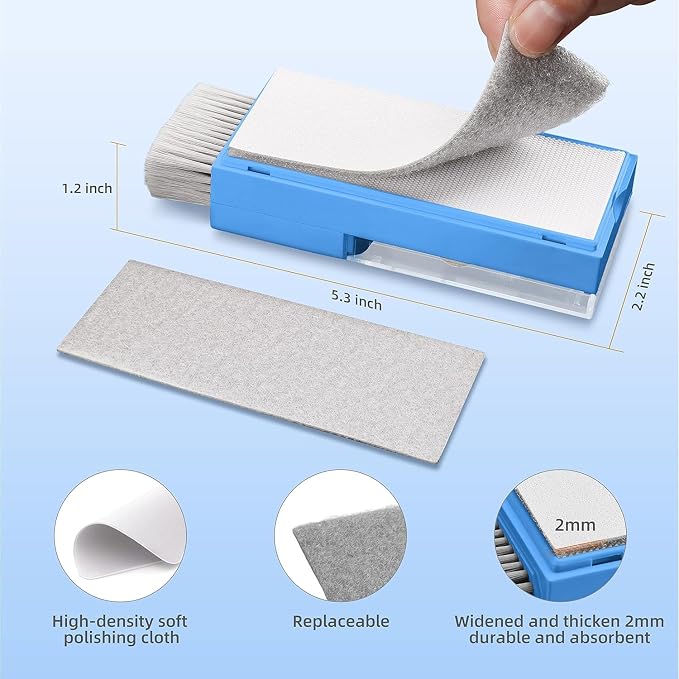 Keyboard Cleaner & Laptop Cleaning Kit for Computer Screen, SkyBlue | High-density Soft brush, Screen Cleaner Spray,2mm Thicken Large Microfiber Polishing Cloth,Metal Pen Tip,Flocking Sponge
