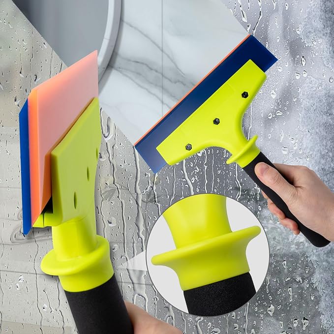 NEWISHTOOL 2 Pack Rubber Squeegee with Nylon Handle Window Tint Tools | Tint Squeegee for Water Removal, Glass Cleaning, PPF Installing and Window Film Application