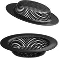 2 Pcs Black Stainless Steel Mesh Sink Drain Strainer, 2.75" Top/1.66" Kitchen Filter Trap Basket,Large Food Catch for Bathroom Bathtub Wash basin Floor drain balcony RV Drain Hole Electroplated Coatin