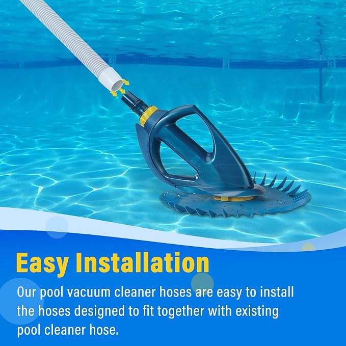 Universal Pool Vacuum Hose 48" Long Fit for Kreepy Krauly, Baracuda G3/G4, Hayward Navigator, Pool Vac Ultra and Most Automatic Pool Vacuum Cleaners, Swimming Pool Cleaner Suction Hose, 3 Pack