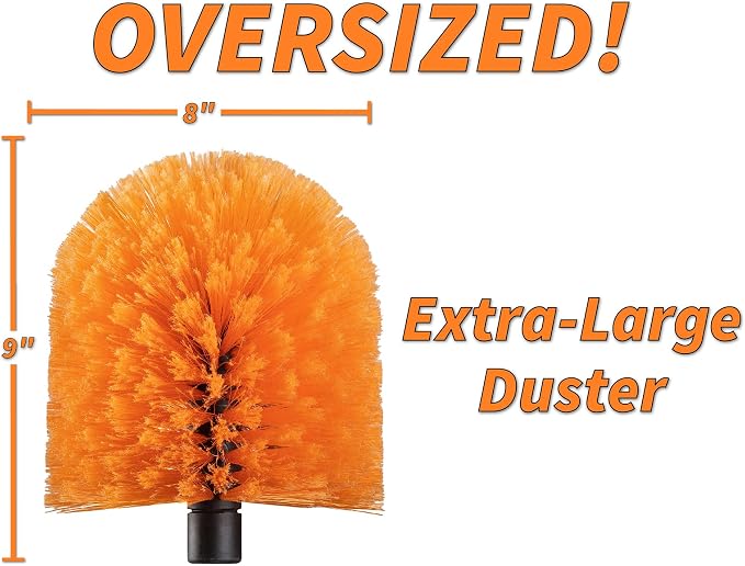 Dusting Kit for Extension Pole or by Hand (Pole Sold Separately) | Includes 3 Twist-On Attachments: Cobweb Brush, Feather Duster, Flexible Ceiling Fan Duster