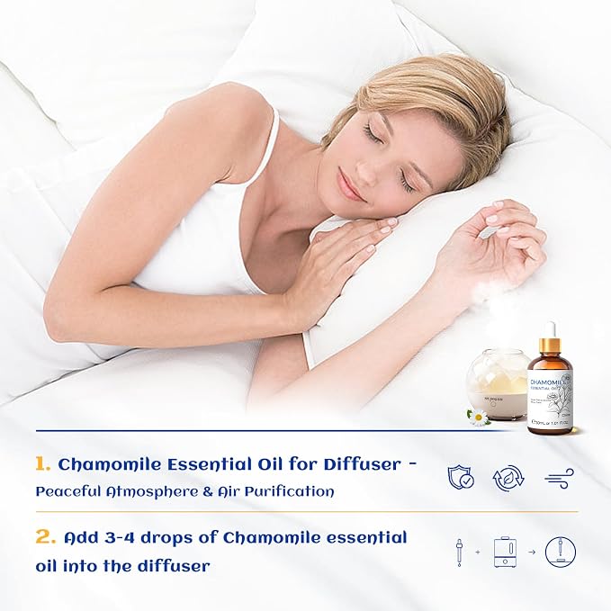 HIQILI Chamomile Essential Oil for Diffuser, Skin & Soap | Can be added to shampoo for daily personal care use – 30mL / 1.01 fl.oz