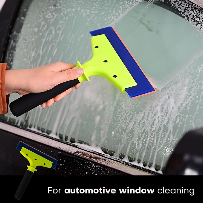 NEWISHTOOL 2 Pack Rubber Squeegee with Nylon Handle Window Tint Tools | Tint Squeegee for Water Removal, Glass Cleaning, PPF Installing and Window Film Application