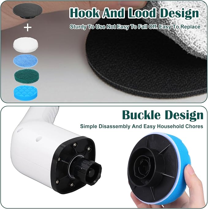 12Pcs Brush Heads Set, Cordless Electric Spin Scrubber Replaceable Brush Heads, Cordless Buffing Bonnet Pad for Household Cleaning Brushes, Bathroom, Floor, Tile, Car